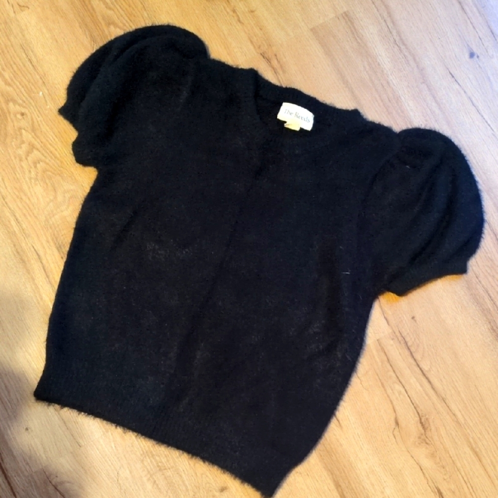 The Reeds short puff sleeve fuzzy sweater